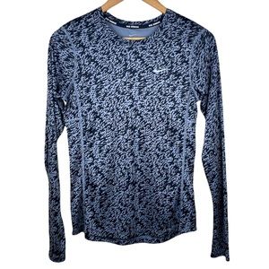 Nike Running Dri Fit Grey and Black Long Sleeve Top Womens Size Small